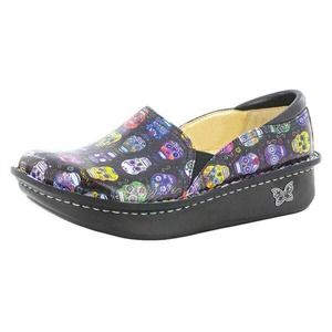 Alegria Womens Debra Leather Professional Nursing Clog -- Sugar Skulls NEW